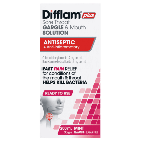 Difflam Plus Sore Throat Gargle & Mouth Solution Antiseptic + Anti-inflammatory 100ml