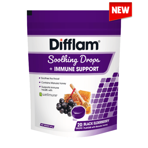 Difflam Soothing Drops + Immune Support Black Elderberry Flavour Coming Soon