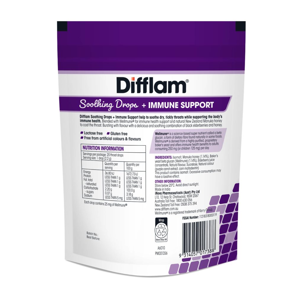 DIFFLAM Soothing Drops <br>+ IMMUNE SUPPORT <br>BLACK ELDERBERRY