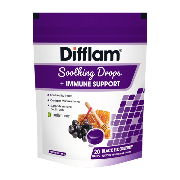 DIFFLAM Soothing Drops <br>+ IMMUNE SUPPORT <br>BLACK ELDERBERRY