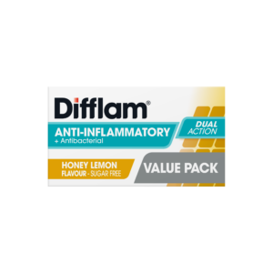 Difflam Anti-Inflammatory + Antibacterial Dual Action Honey Lemon Lozenges 32s product image