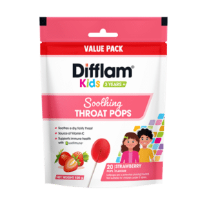 Difflam Kids Soothing Throat Pops Strawberry 20 Throat Pops